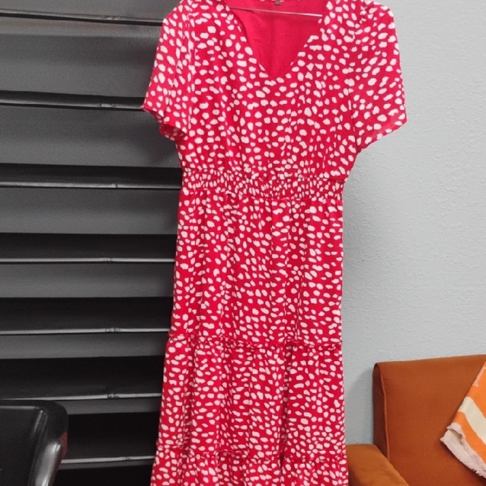 Red and White Polka Dot Dress